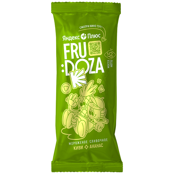 «Я+ФРУДОЗА» мороженое сливочное с кусочками ананаса во фруктовой оболочке со вкусом киви